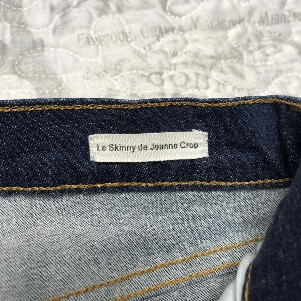 FRAME Le Skinny De Jeanne Cropped Women's 25 Skinny Mid-Rise Stretch Denim Pants - Picture 3 of 9